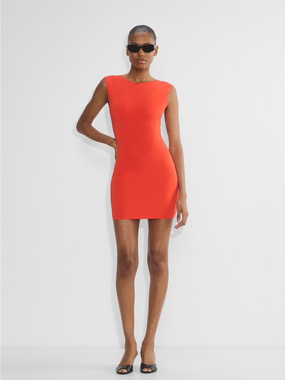 Poppy Red Contour Mini Dress